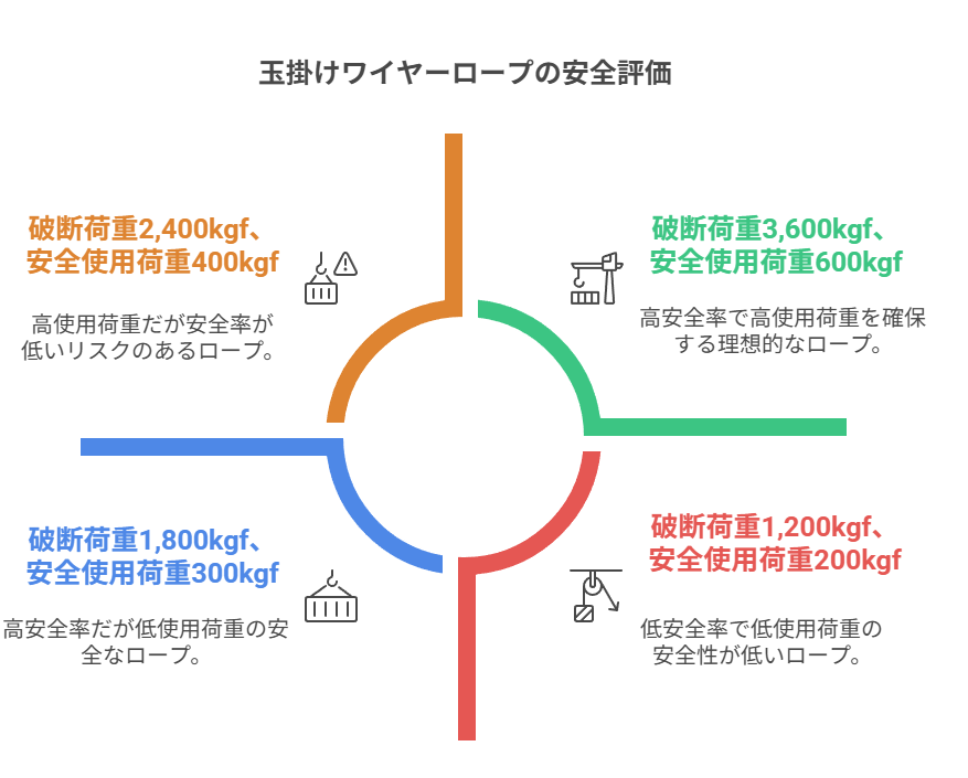 玉掛けワイヤーロープの安全評価