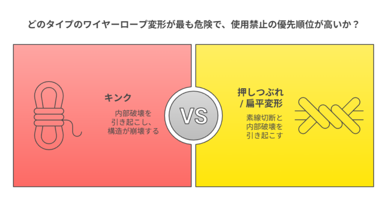 【点検表付き】ワイヤーロープの使用禁止基準|断線・径減少・キンクの判定方法 | ニッサンスチール 安全と信頼を支える現場から
