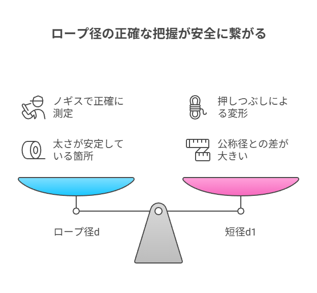 ロープ径の正確な把握が安全に繋がる