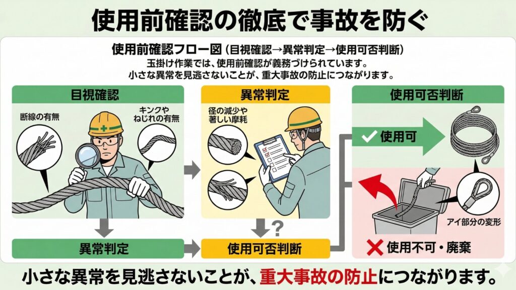 仕様前確認の徹底で事故を防ぐ