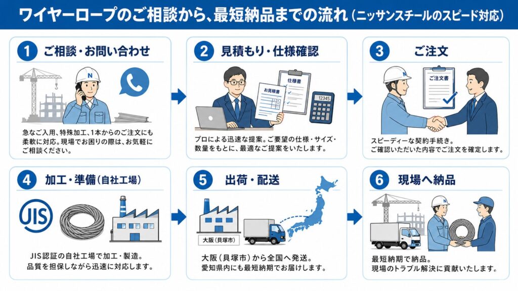 ご相談から最短納品までのフロー